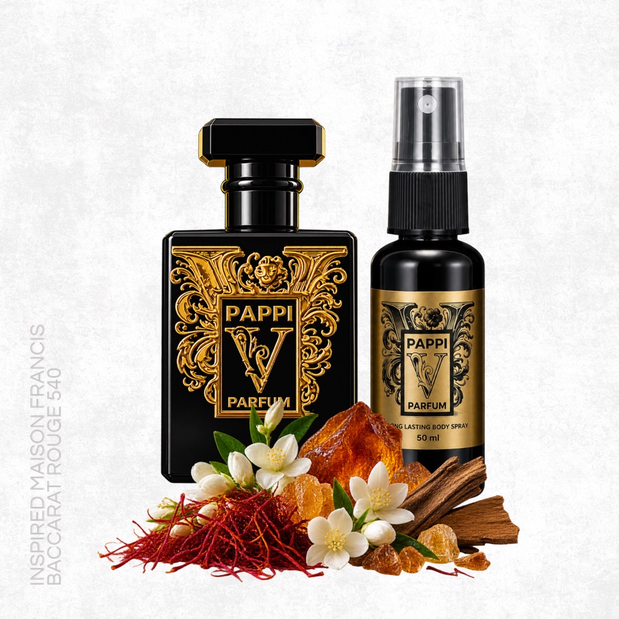 Pappi 540 Red Parfum and Elixir with saffron, jasmine, amber and cedar
